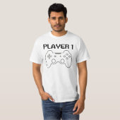 Spieler 1 lustiger Spieler T-Shirt (Vorne ganz)