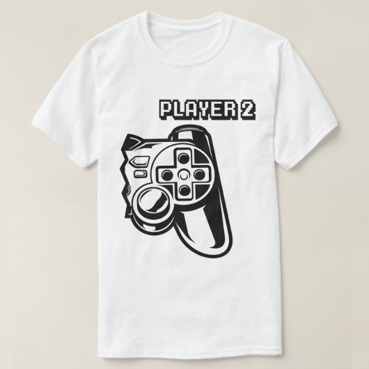 Spieler 1 Spieler 2 Gamer-Paar T-Shirt (Design vorne)
