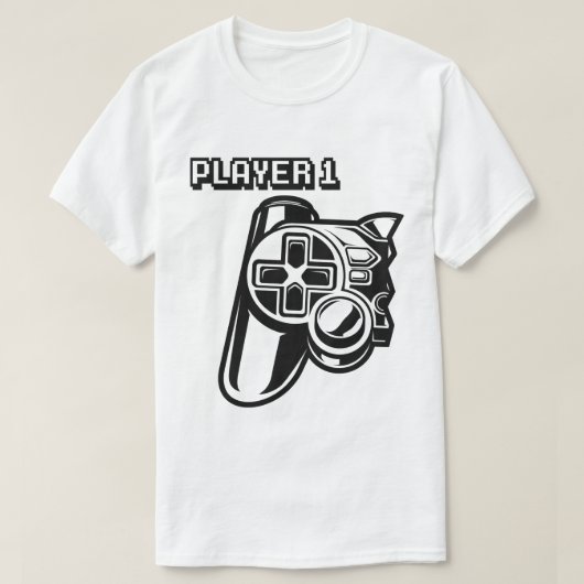 Spieler 1 Spieler 2 Gamer-Paar T-Shirt (Design vorne)