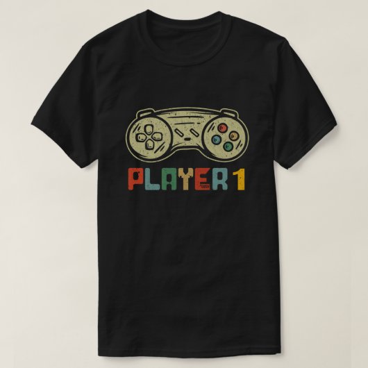 Spieler 1 Spieler 2 Spiele-Paar T-Shirt (Design vorne)