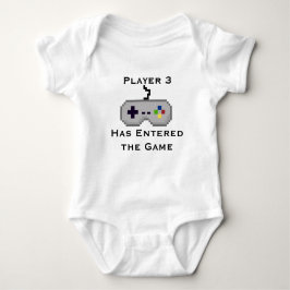 Spieler 3 hat das Spiel-Strampler-Shirt - Grau Baby Strampler