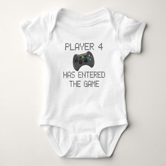 Spieler 4 hat den Game Gamer Spaß betreten Baby Strampler (Vorderseite)