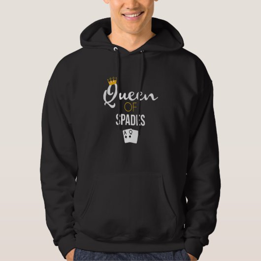 Spieler der Queen of Spades Card Hoodie (Vorderseite)