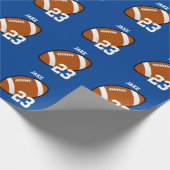 Spieler Football Blue Geschenkpapier (Ecke)