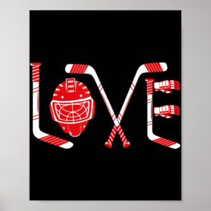 Spieler Goalie Ice Hockey Heart Apparel Fun Valent Poster