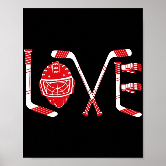 Spieler Goalie Ice Hockey Heart Apparel Fun Valent Poster (Vorne)