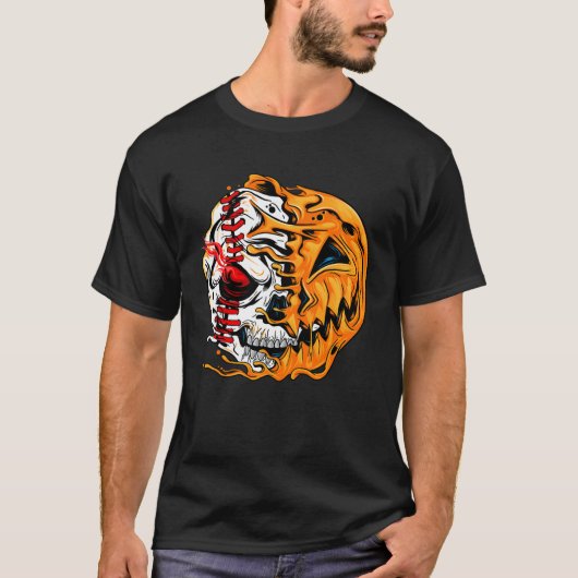 Spieler Halloween Pumpkin Skeleton Skull 1.pnnn T-Shirt (Vorderseite)