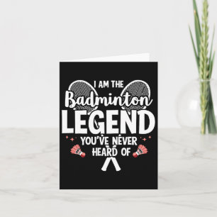 Spieler lustig, ich bin die Badminton Legende Sie Karte