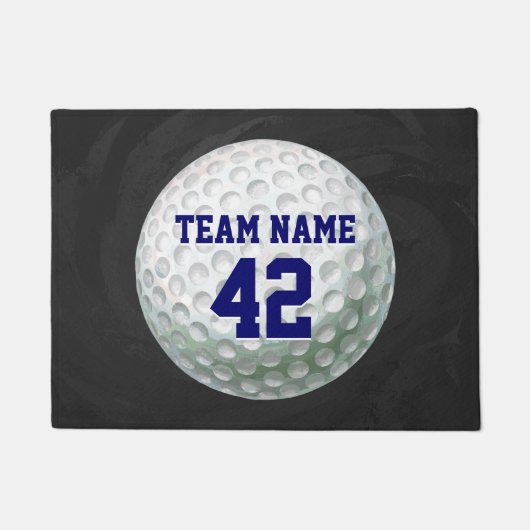Spieler-Namen-und Zahl-Golfball Fußmatte (Vorderseite)