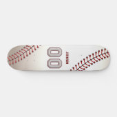 Spieler Nr. 00 - coole Baseball-Stiche Skateboard (Horizontal)