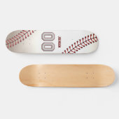 Spieler Nr. 00 - coole Baseball-Stiche Skateboard (Horizontal)