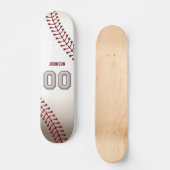 Spieler Nr. 00 - coole Baseball-Stiche Skateboard (Vorderseite)