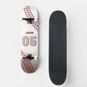 Spieler Nr. 05 - coole Baseball-Stiche Skateboard (Vorderseite)