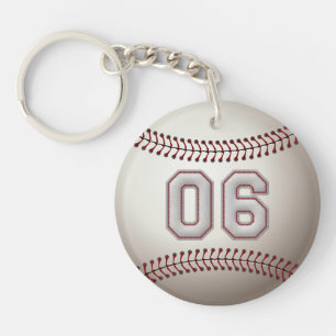 Spieler Nr. 06 - coole Baseball-Stiche Schlüsselanhänger