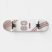 Spieler Nr. 09 - coole Baseball-Stiche Skateboard (Horizontal)