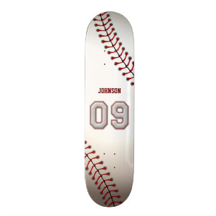 Spieler Nr. 09 - coole Baseball-Stiche Skateboard