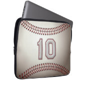 Spieler Nr. 10 - coole Baseball-Stiche Laptopschutzhülle (Vorne Rechts)
