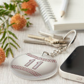 Spieler Nr. 11 - coole Baseball-Stiche Schlüsselanhänger (Vorderseite rechts)