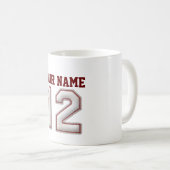 Spieler Nr. 12 - coole Baseball-Stiche Kaffeetasse (VorderseiteRechts)