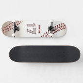 Spieler Nr. 17 - coole Baseball-Stiche Skateboard (Horizontal)