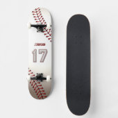 Spieler Nr. 17 - coole Baseball-Stiche Skateboard (Vorderseite)