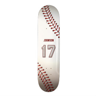 Spieler Nr. 17 - coole Baseball-Stiche Skateboard