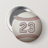 Spieler Nr. 23 - cooler Baseball näht Buttone Button (Vorne & Hinten)