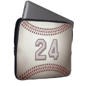Spieler Nr. 24 - coole Baseball-Stiche Laptopschutzhülle (Vorne Rechts)