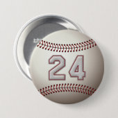 Spieler Nr. 24 - cooler Baseball näht Buttone Button (Vorne & Hinten)