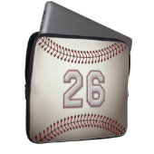 Spieler Nr. 26 - coole Baseball-Stiche Laptopschutzhülle (Vorne Rechts)