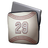 Spieler Nr. 29 - coole Baseball-Stiche Laptopschutzhülle (Vorderseite Links)