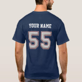 Spieler Nr. 55 - coole Baseball-Stiche T-Shirt (Rückseite)