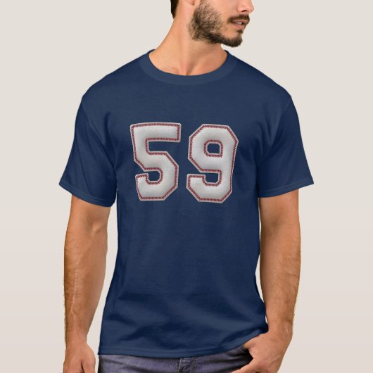Spieler Nr. 59 - coole Baseball-Stiche T-Shirt (Vorderseite)