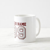 Spieler Nr. 99 - coole Baseball-Stiche Kaffeetasse (VorderseiteRechts)