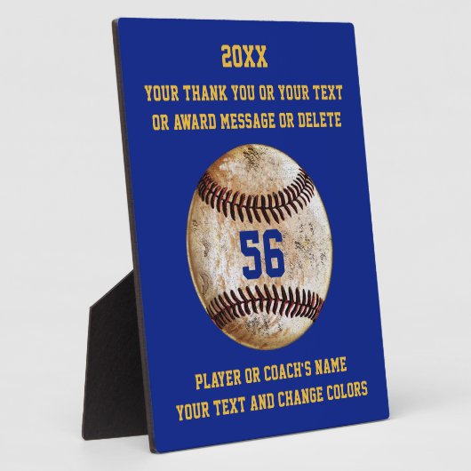 Spieler oder Baseball Coach Geschenke, Ihre FARBEN Fotoplatte (Seite)