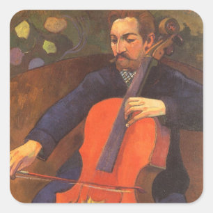Spieler Schnecklud Portrait von Paul Gauguin Quadratischer Aufkleber