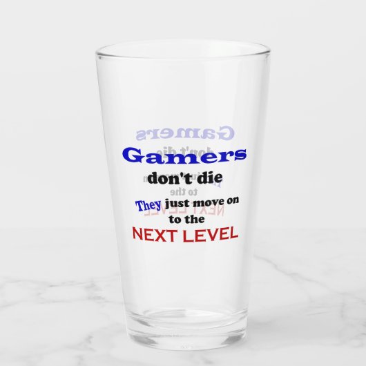 Spieler sind unsterblich! Trinkglas Glas (Rückseite)