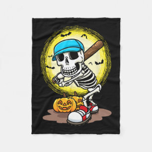 Spieler Skeleton Softball Halloween Kids Boys Fleecedecke