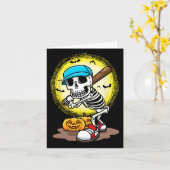 Spieler Skeleton Softball Halloween Kids Boys Karte (Gelbe Blume)