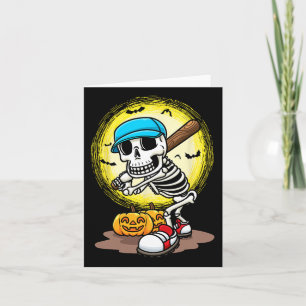 Spieler Skeleton Softball Halloween Kids Boys Karte