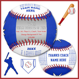 Spieler, Team, Coach Namen Personalisiert Baseball