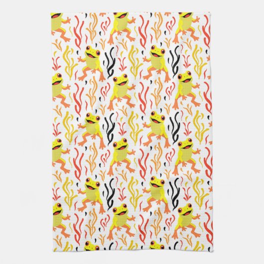 Spielerfrösche Geschirrtuch (Vertikal)