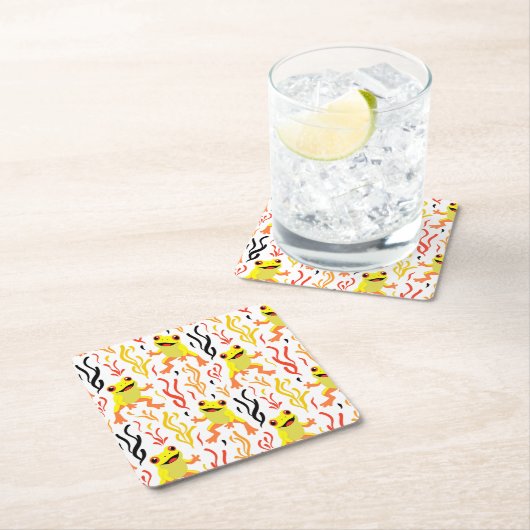 Spielerfrösche Rechteckiger Pappuntersetzer (Vor Ort)