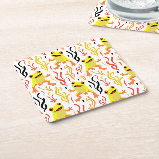 Spielerfrösche Rechteckiger Pappuntersetzer (angewinkelt)