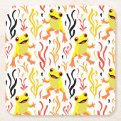 Spielerfrösche Rechteckiger Pappuntersetzer (Vorderseite)