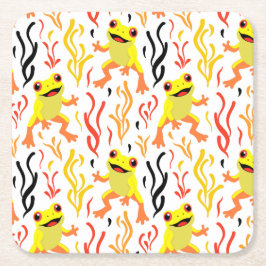 Spielerfrösche Rechteckiger Pappuntersetzer