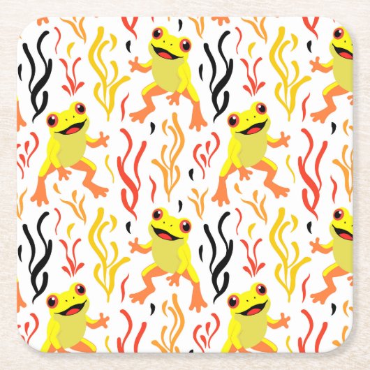 Spielerfrösche Rechteckiger Pappuntersetzer (Vorderseite)