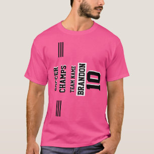 Spielerfußballchamps personalisiert rosa T-Shirt