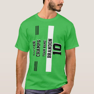 Spielerfußballchamps personalisiert schwarz-grün T-Shirt