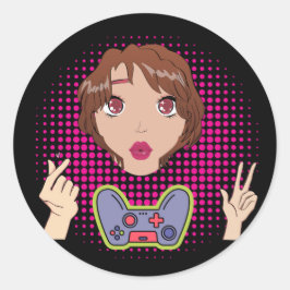 Spielerin Runder Aufkleber